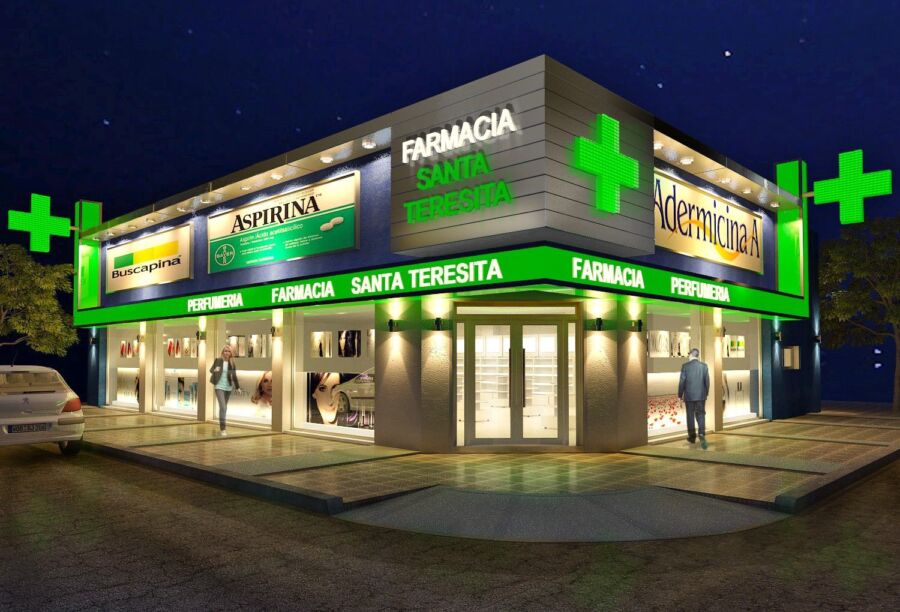 Pharmacie moderne façade