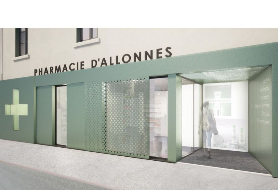 Pharmacie moderne façade
