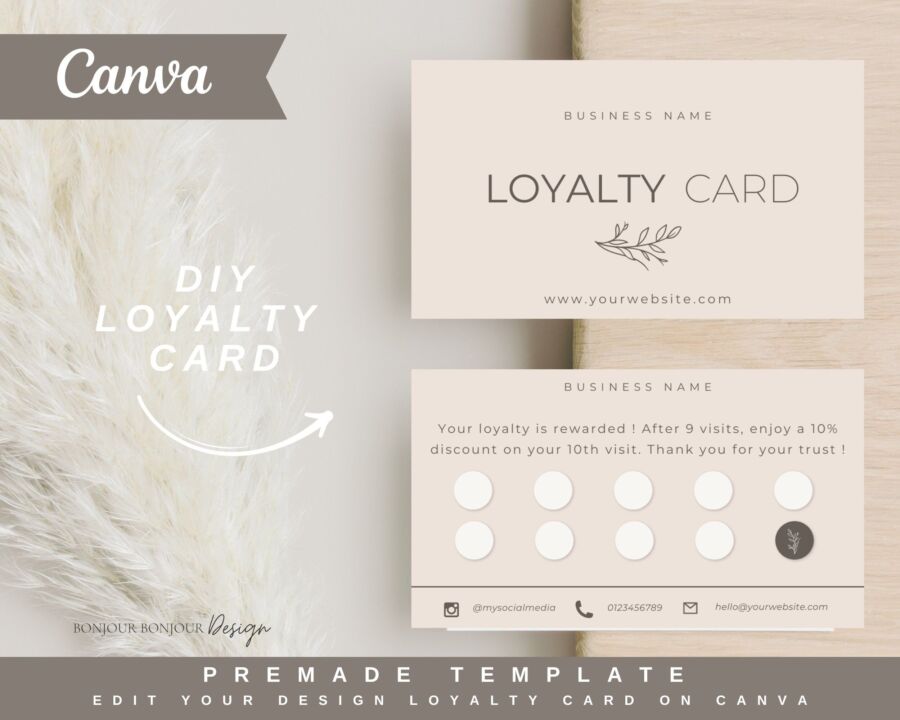 Carte fidélité client mockup